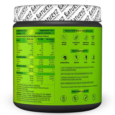 Naturyz Instantized Bcaa 7000 Pro With 7g Bcaas Glutamine For Lean Muscle Mass, Energy - 150g(Mango)