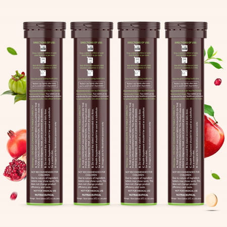 Vegan Greens Apple Cider Vinegar With Garcinina, Pomegrate & Green Tea, Vit B6- 100 Efferver, Apple