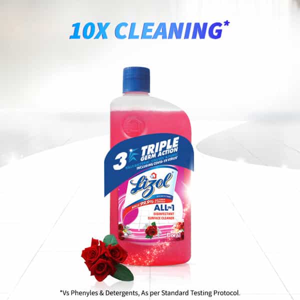 Lizol Floral Disinfectant Floor Cleaner Bottle Of 1000 Ml