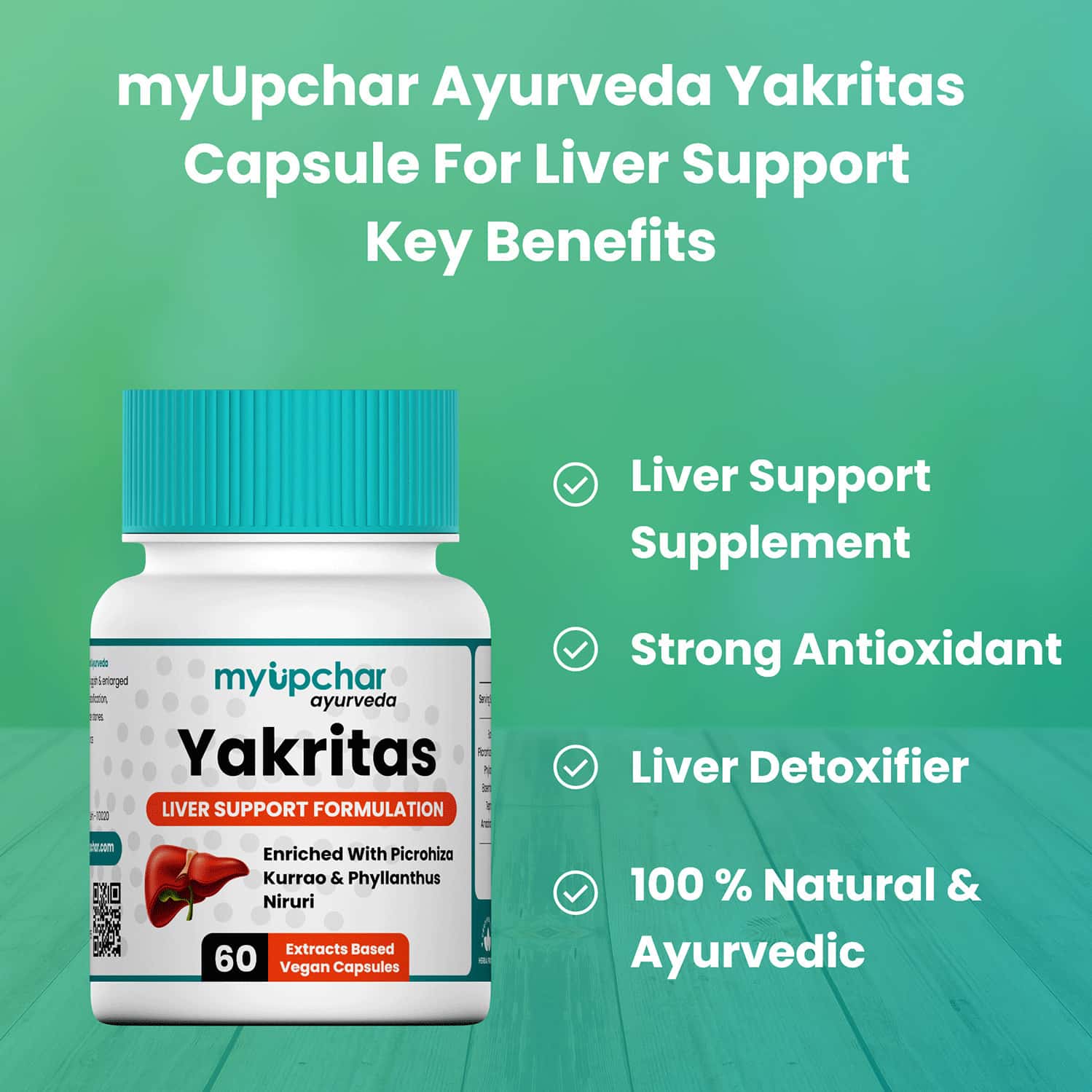 Buy MYUPCHAR AYURVEDA YAKRITAS CAPSULE FOR LIVER SUPPORT Online & Get