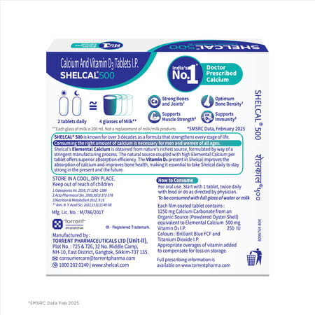 Shelcal 500mg Strip Of 15 Tablets ( Pack Of 5)