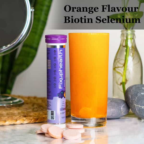 Fixuphealth Biotin Selenium Amino Acids Vitamin & Zinc Effervescent Tab Orange Pack Of 2 20 Tablets