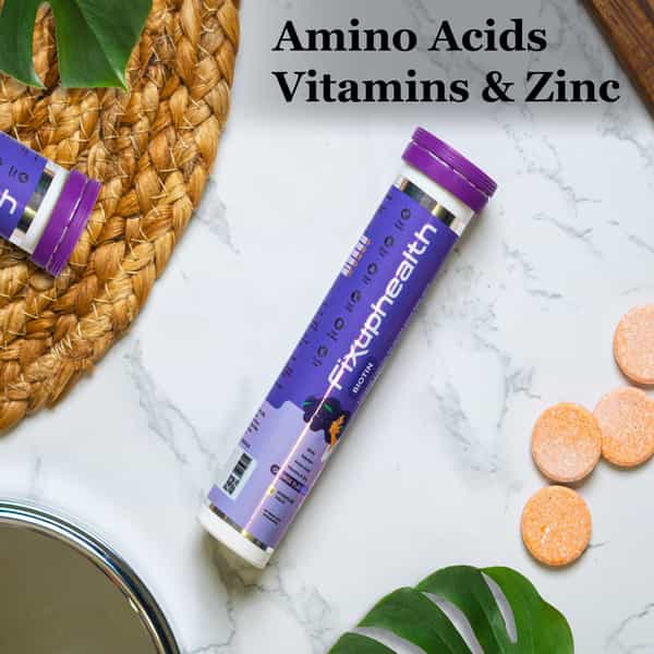 Fixuphealth Biotin Selenium Amino Acids Vitamin & Zinc Effervescent Tab Orange Pack Of 2 20 Tablets
