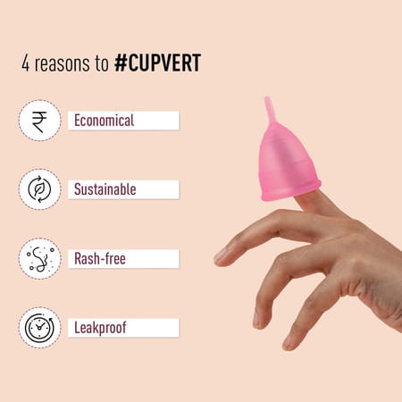 Sirona Reusable Menstrual Cup For Women | Medium Size With Pouch | Pack Of 2