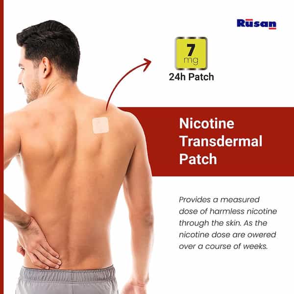 Rusan 2Baconil Nicotine Transdermal Patch 24H | Pack Of 2 Patches (Step 3 - 7 Mg)