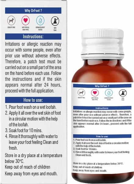 Dr Foot Antiseptic Antibacterial Foot Wash 100Ml