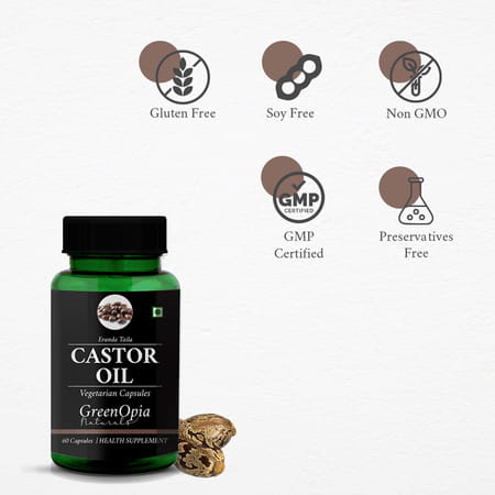 Greenopia Castor Seed Oil 60 Liquid Filled Vegetarian Capsules