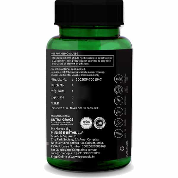 Greenopia Castor Seed Oil 60 Liquid Filled Vegetarian Capsules