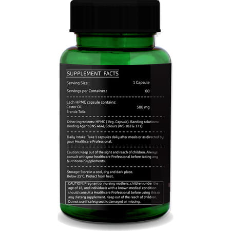 Greenopia Castor Seed Oil 60 Liquid Filled Vegetarian Capsules