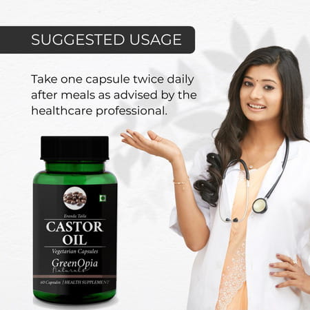 Greenopia Castor Seed Oil 60 Liquid Filled Vegetarian Capsules