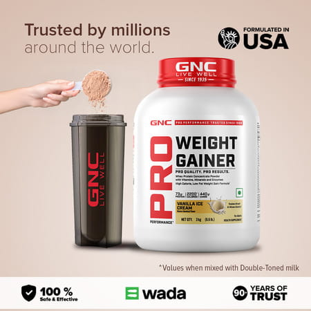 Gnc Pro Performance Weight Gainer | 73g Protein | 440g Carbs | 2200 Cal | Vanilla Ice Cream | 3 Kg