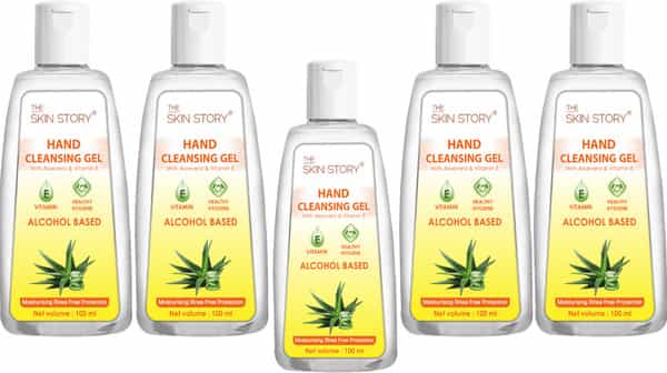 The Skin Story Hand Cleansing Gel ( Sanitizer) 70 % Alcohol - 100Ml (Pack Of 5)