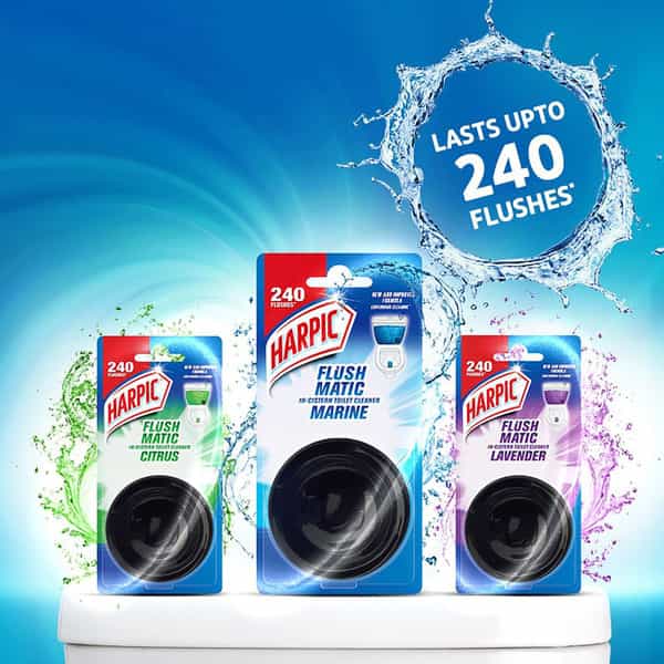 Harpic Flushmatic Aquamarine Toilet Block  Packet Of 50 G