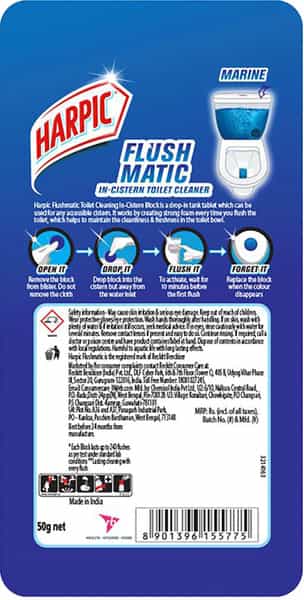 Harpic Flushmatic Aquamarine Toilet Block  Packet Of 50 G