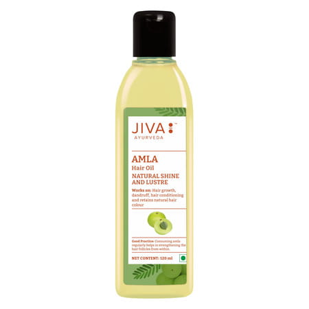 Jiva Amla Oil Helps In Hair Growth, Hair Conditioning, Retain Natural Hair Colour -120Ml (Pack Of 4)