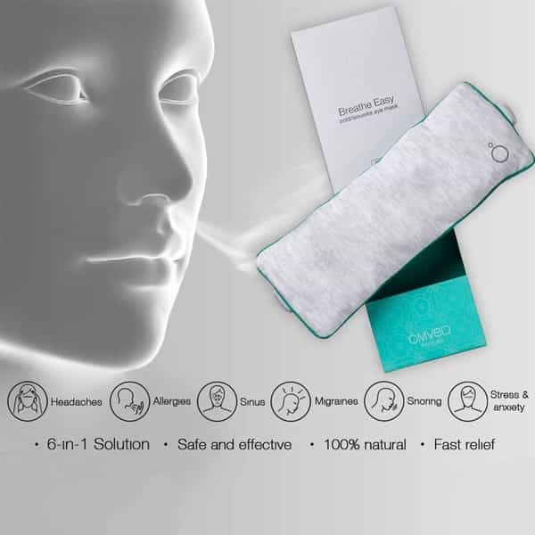 Omved Breathe Easy Cold & Sinusitis Therapeutic Eye Mask & Eye Pillow- Relief From Sinus Headache