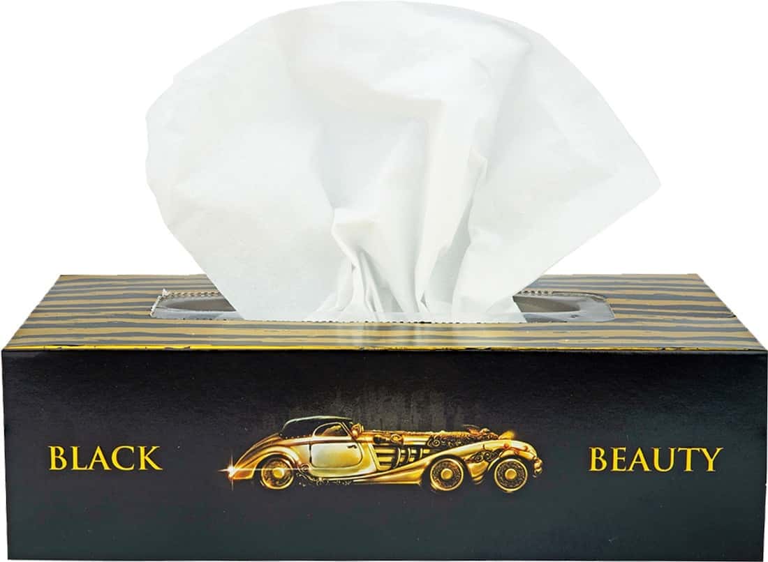 Black Beauty Uber Tissue Paper Box ( Pack Of 2 ) - 200 Tissues