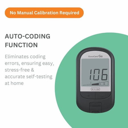 Arkray Glucocard G+ Advance Glucometer Machine | Free 50 Test Strips + 25 Lancet +50 Lancet Combo