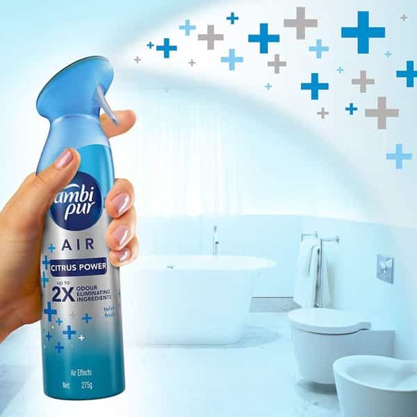 Ambi Pur Citrus Power Odour Eliminating Air Freshener Spray - Toilet Fresh - 275Gm