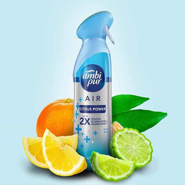 Ambi Pur Citrus Power Odour Eliminating Air Freshener Spray - Toilet Fresh - 275Gm