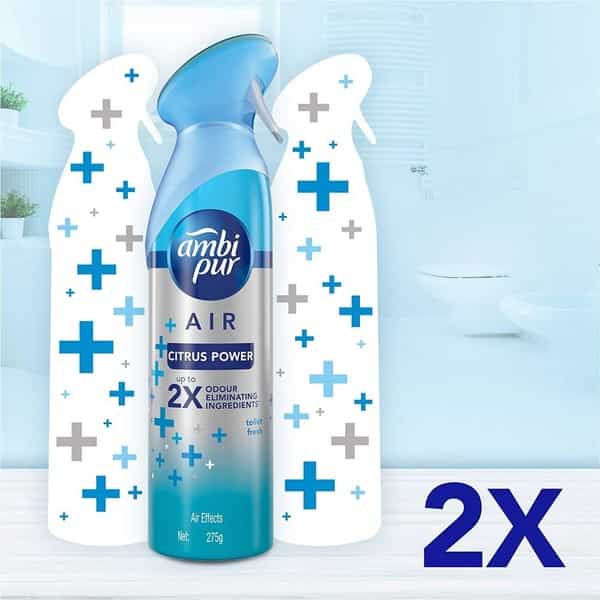 Ambi Pur Citrus Power Odour Eliminating Air Freshener Spray - Toilet Fresh - 275Gm