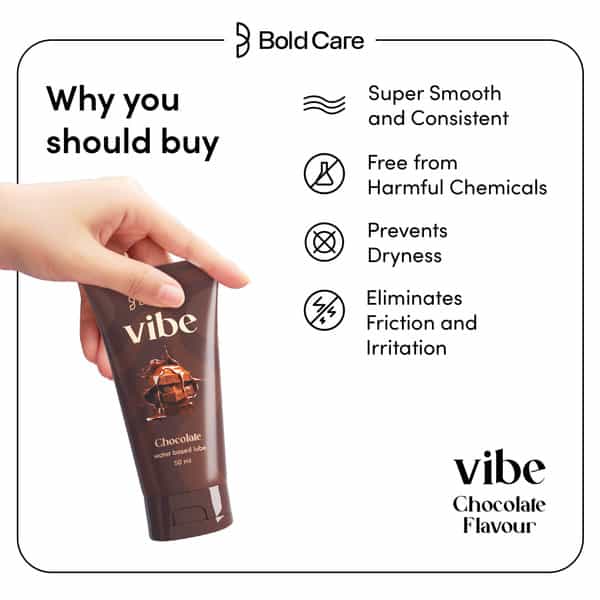 Bold Care Vibe Chocolate - Natural Personal Lubricant - Premium Chocolate Flavour - 50 Ml