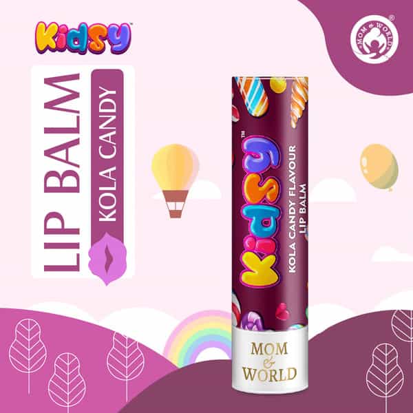 Mom & World Kidsy Natural Kola Candy Flavor Lip Balm - Tested Kids And Baby Lip Balm Vitamin E 4.5G
