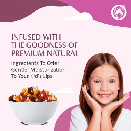 Mom & World Kidsy Natural Kola Candy Flavor Lip Balm - Tested Kids And Baby Lip Balm Vitamin E 4.5G