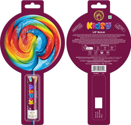 Mom & World Kidsy Natural Kola Candy Flavor Lip Balm - Tested Kids And Baby Lip Balm Vitamin E 4.5G
