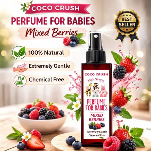 Coco Crush Baby Mixed Berry Perfume 50Ml | Alcohol-Free Natural Fruity Fragrance | Safe For Kids