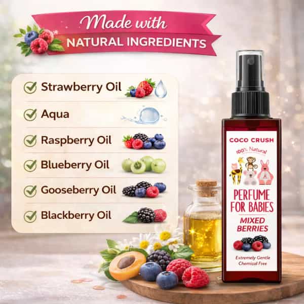 Coco Crush Baby Mixed Berry Perfume 50Ml | Alcohol-Free Natural Fruity Fragrance | Safe For Kids