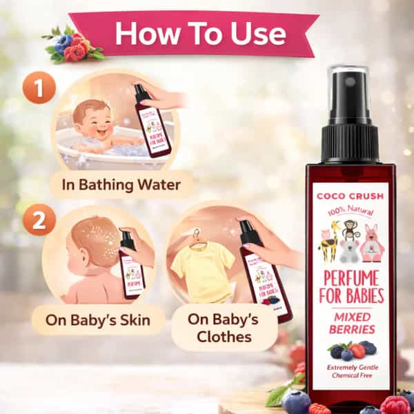 Coco Crush Baby Mixed Berry Perfume 50Ml | Alcohol-Free Natural Fruity Fragrance | Safe For Kids