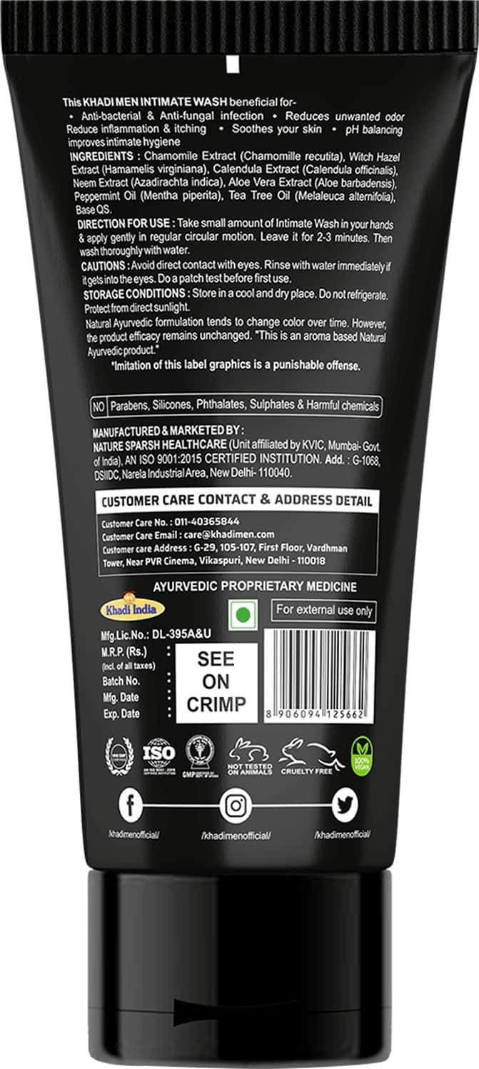 Buy KHADI MEN INTIMATE WASH HYGIENE FOAM WASH, PH BALANCES, CLEAN & DRY