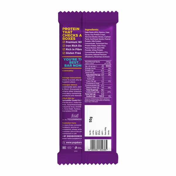 Yoga Bar Blueberry Blast Protein Bars 10G Protein Pack Of 6