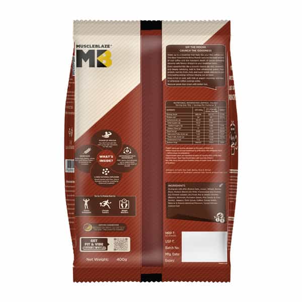 Muscleblaze High Protein Muesli (Blue Tokai Mocha Brew | 400G) | 24G Protein