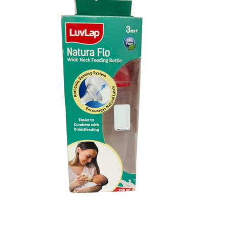 Luvlap Anti-Colic Wide Neck Natura Flo Baby Feeding Bottle 250ml