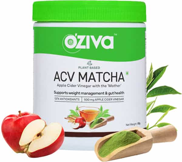 Oziva Plant Based Acv Matcha - Apple Cider Vinegar With The Mother And Matcha Tea(50G)