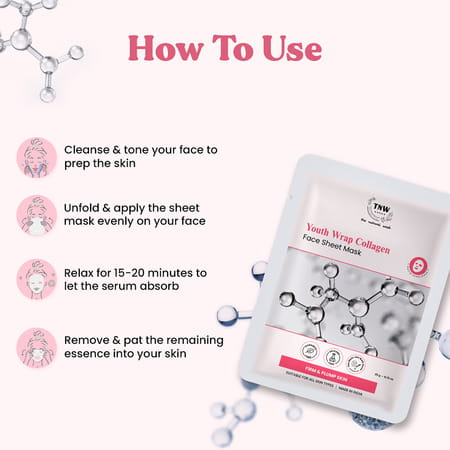 Tnw The Natural Wash Collagen Face Sheet Mask | Hydrating & Plumping Skin 20 Gm