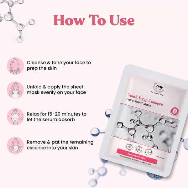 Tnw The Natural Wash Collagen Face Sheet Mask | Hydrating & Plumping Skin 20 Gm