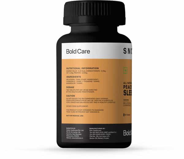 Bold Care Snooze All Natural Sleeping Pills - Melatonin 10Mg - 60 Tablets