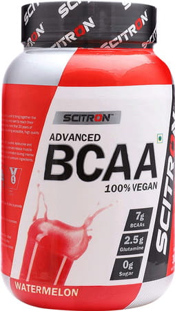 Scitron Advanced Bcaa 100% Vegan (Pre-Workout | 7g Bcaas | 2.5 Glutamine) - 360 G (Watermelon)