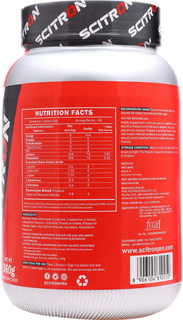 Scitron Advanced Bcaa 100% Vegan (Pre-Workout | 7g Bcaas | 2.5 Glutamine) - 360 G (Watermelon)