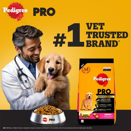 Pedigree Pro Puppy Large Breed | 20 Kg Dry Dog Food | Vet Trusted Brand (3-18 Months)