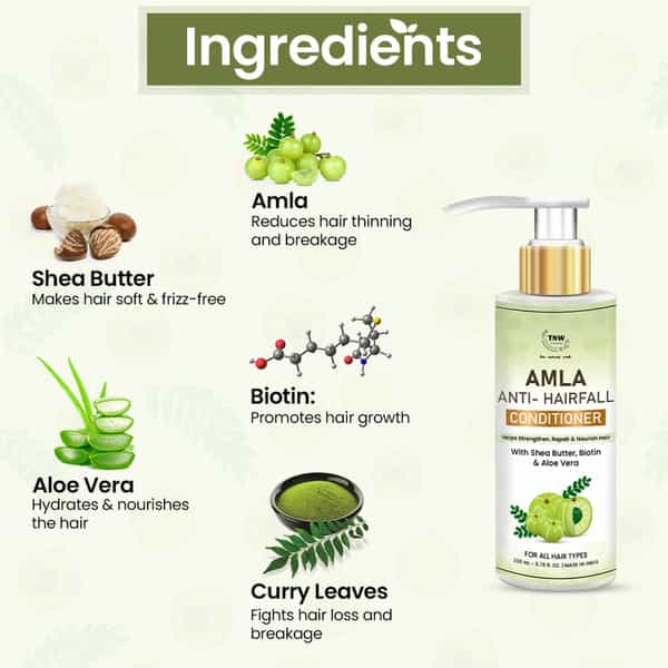 Tnw The Natural Wash Amla Anti-Hair Fall Conditioner | Controlling Breakage & Nourishes Hair |200 Ml