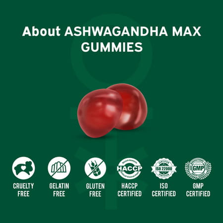 Nutriburst Ashwagandha Max Gummies For Managing Stress And Anxiety (60 Gummy)