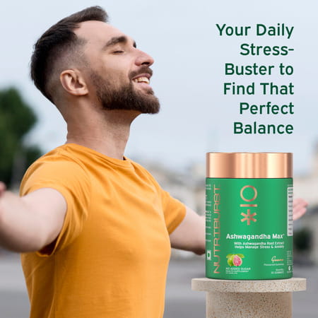 Nutriburst Ashwagandha Max Gummies For Managing Stress And Anxiety (60 Gummy)