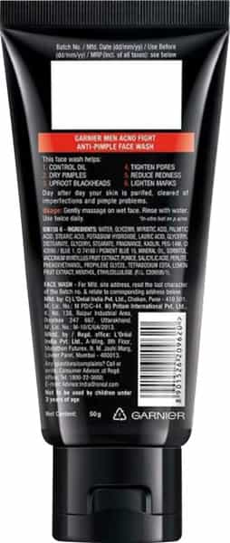 Garnier Men Acno Fight Anti-Pimple Face Wash Tube Of 50 G