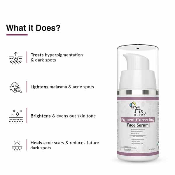 Fixderma Pigment Correcting Face Serum For Hyperpigmentation Acne Spots - 15G