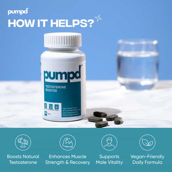 Pumpd Testosterone Supplement For Men - 60 Tablets