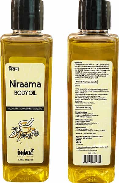 Imbue Naturals Niraama Body Oil Nourishing Rejuvenating Energizing For Men & Women -100Ml